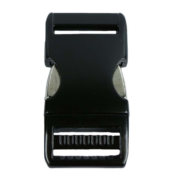 1 Inch Anodized Aluminum Side Release Buckle Gloss Black - Strapworks