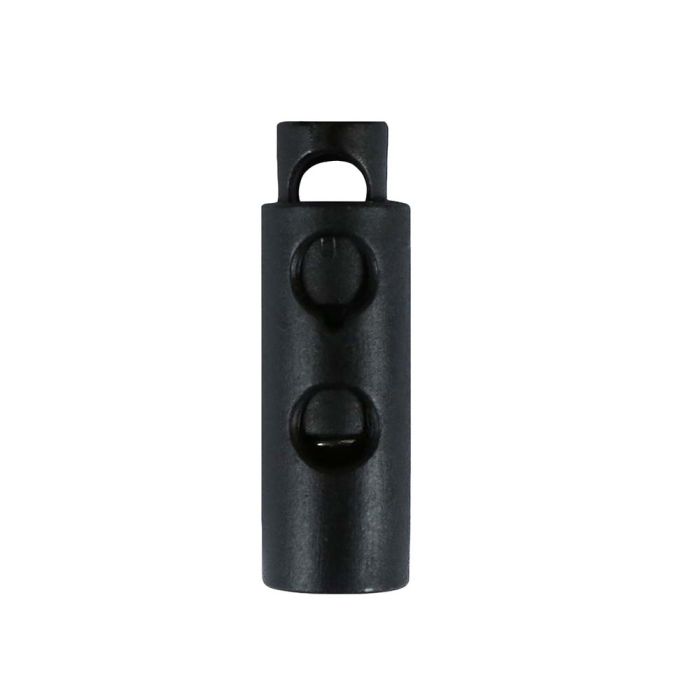 Black Double Hole Style Plastic Cord Lock - Strapworks