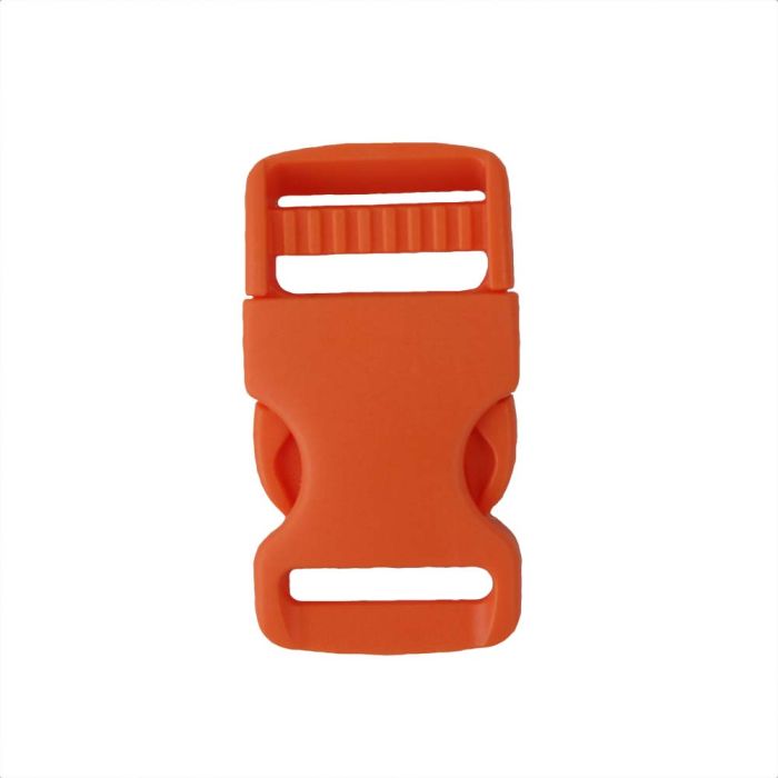 1 Inch Plastic Single Adjust Side Release Buckle Orange - Strapworks
