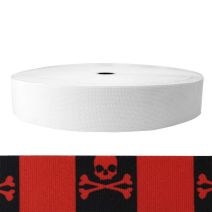 2 Inch Sublimated Elastic Jolly Roger Red
