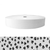 2 Inch Sublimated Elastic Puppy Paws: Black on White