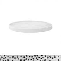 3/4 Inch Sublimated Elastic Puppy Paws: Black on White