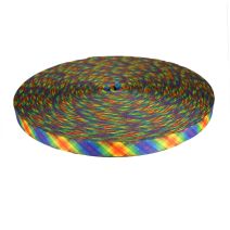 3/4 Inch Picture Quality Polyester Webbing Calico Rainbow