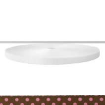 5/8 Inch Picture Quality Polyester Webbing Polka Dots: Pink on Brown