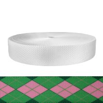 2 Inch Utility Polyester Webbing Argyle: Pink and Green