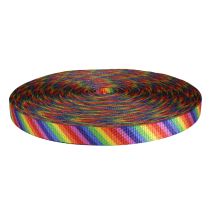 3/4 Inch Utility Polyester Webbing Rainbow Stripe
