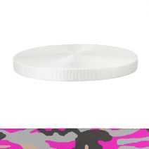 1 Inch Tubular Polyester Webbing  Camouflage Pink